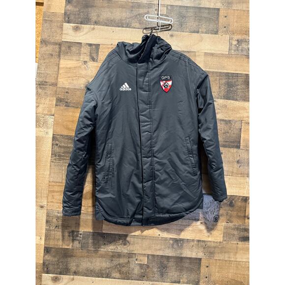 Adidas Stadium Parka- Black- Men Size S - Picture 1 of 8